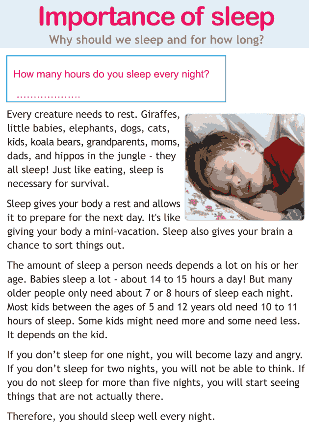 Personality development course grade 1 lesson 16 Importance of sleep (1)