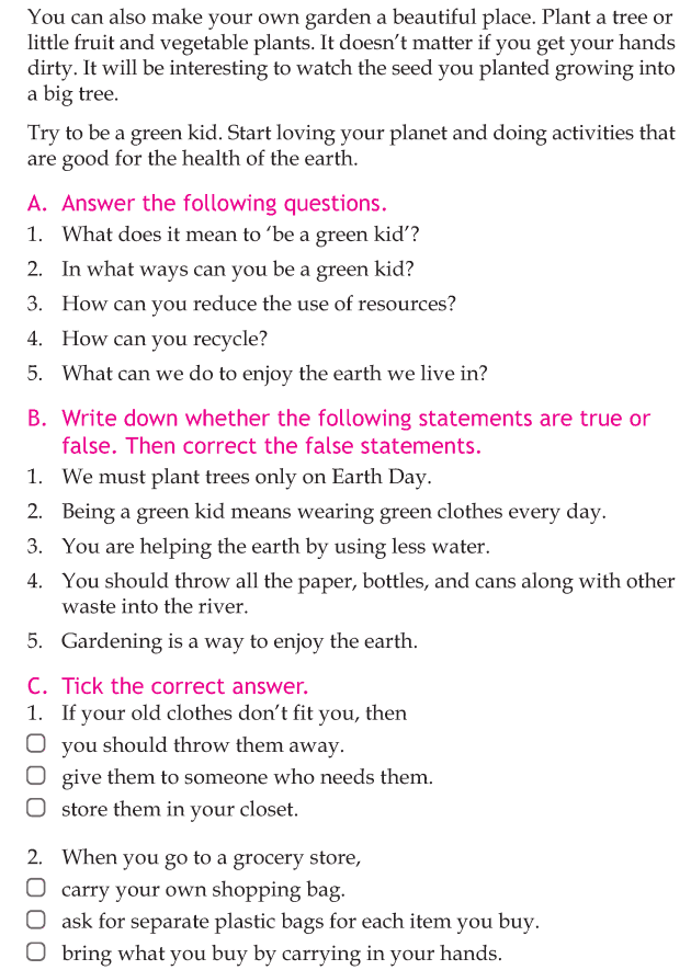 Personality development course grade 4 lesson 15 Be a green kid (4)