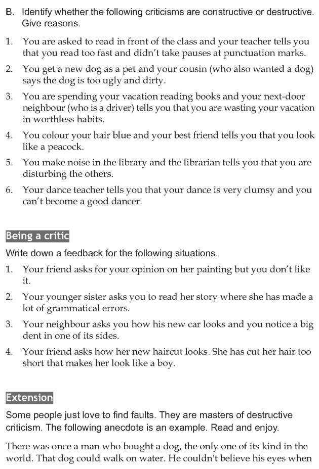 Personality development course grade 8 lesson 9 Dealing with criticism (7)
